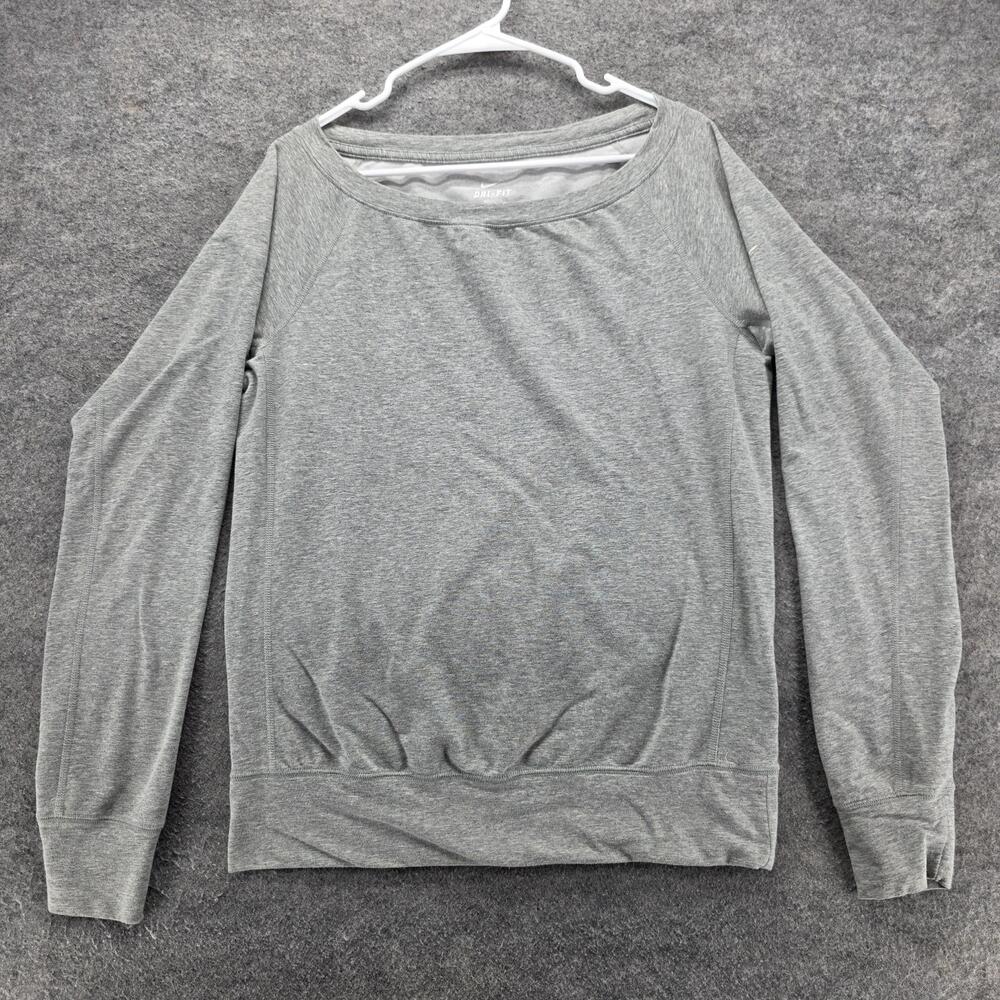 Nike Dri-FIT Sweatshirt Womens Small Gray Boat Neck Lightweight Athletic Top